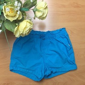blue paperbag shorts
